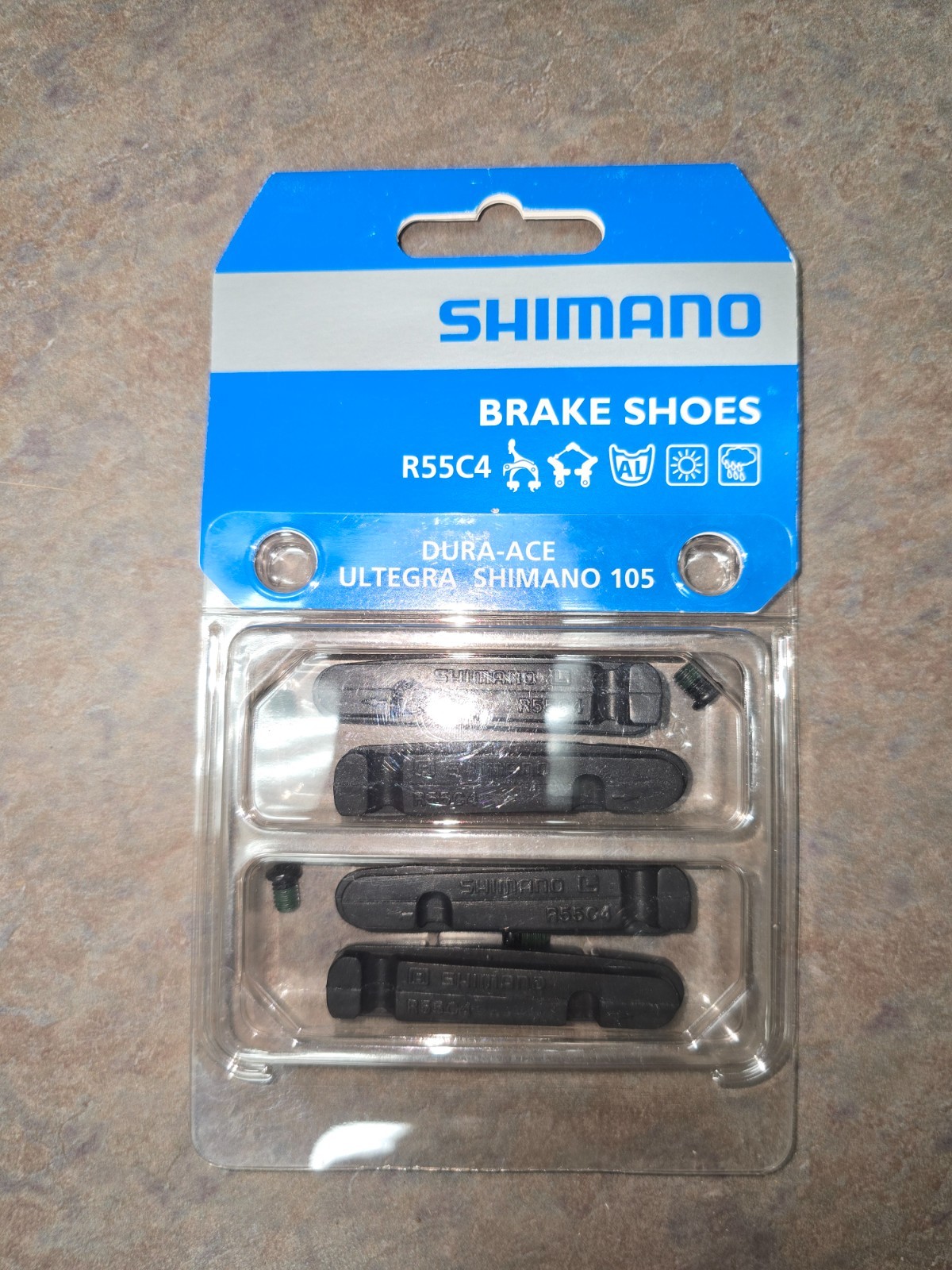 Brake Pad Set R55C4 Dura-Ace BR-9000/7900 ETC 4 pcs (Pack of 1), Uni, Black