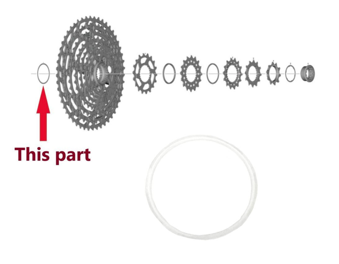 Shimano CS-M9101/M8100/M7100/M6100 12 Spd Cassette Adhesive Ring, 1pc