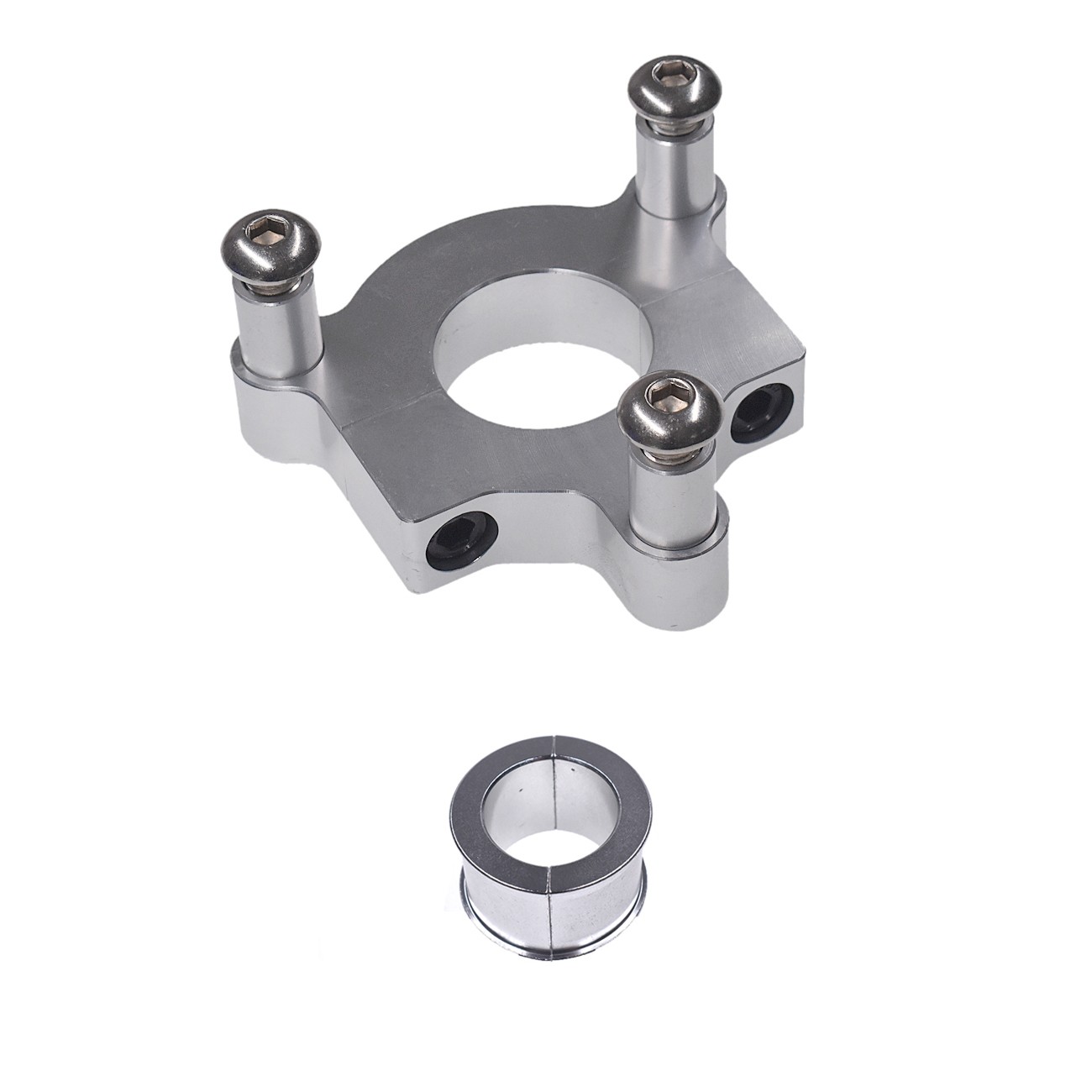 Silver 1″ 25mm / 1.5″ 38mm CNC Adapter Fits 49cc 50cc 66cc 80cc Motorized Bike.