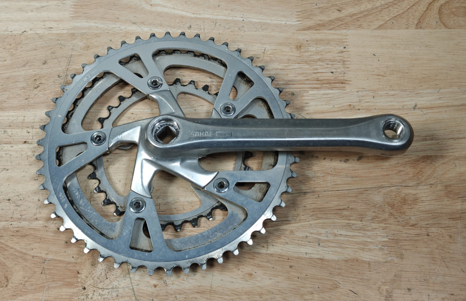 Sakae CR Turbine Crankset, 50/45/32T, 170mm Crank Arm Length, Drive Side Only