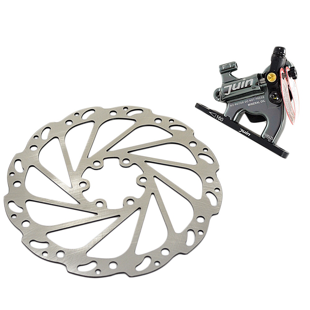 JUIN TECH F1 Hydraulic Flat mount Road CX Disc Brake set 160mm w/ Rotor ,Gray