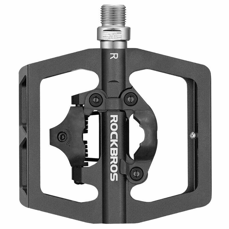 ROCKBROS Bike Pedals SPD Lock Pedals Non-Slip MTB 2 in 1 Dual Function Pedals