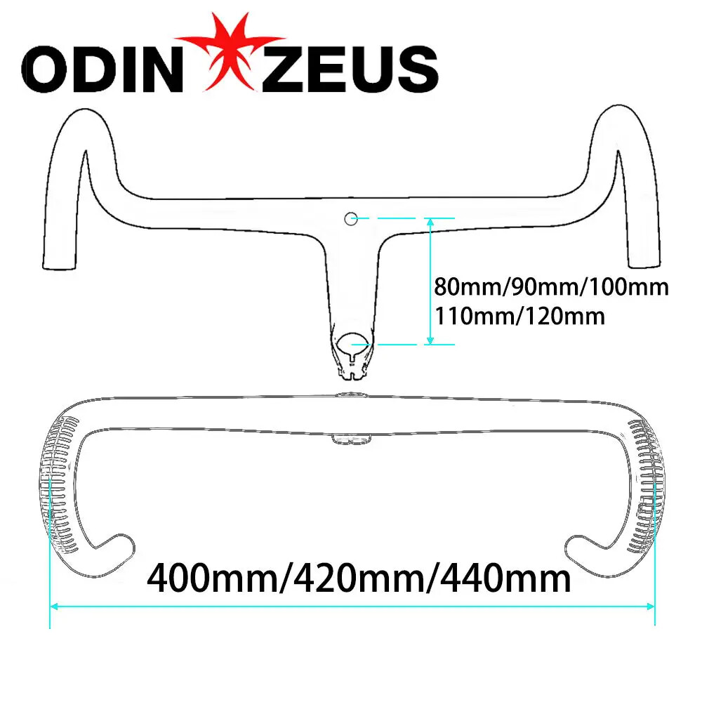Carbon Fiber Road Alpinist Bike Integrated Handlebar Drop 400/420/440mm Length