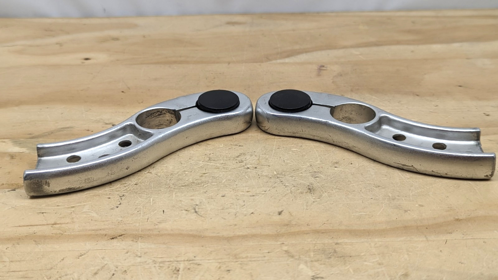 Vintage unbranded silver customized unique bar extensions MTB