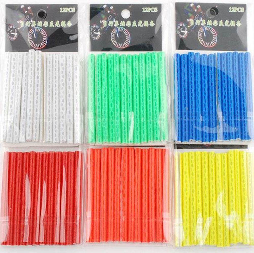 12 PACK SPOKE REFLECTORS 2.75″ SAFETY STRIPS FOR Cycling Bikes Bicycle Wheel Rim