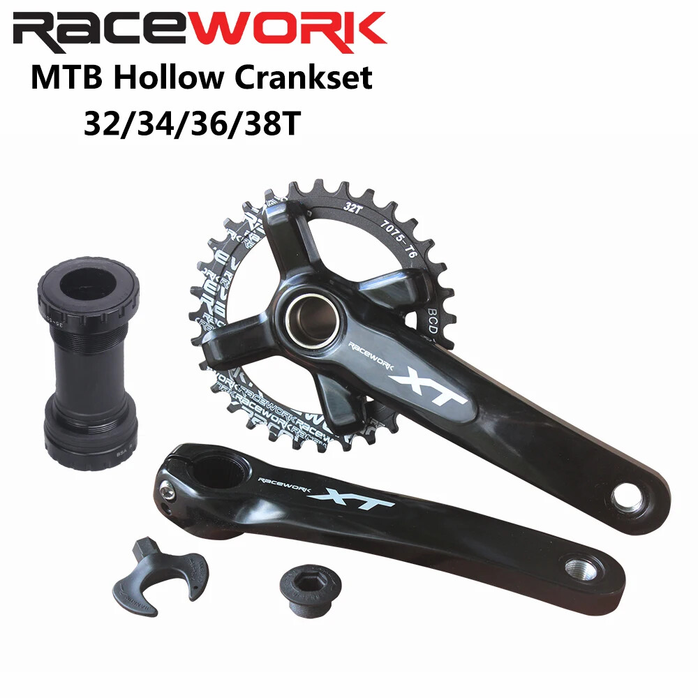MTB Bicycle Hollow Crankset 104BCD 170/175mm Crank with 32/34/36/38T Chainring