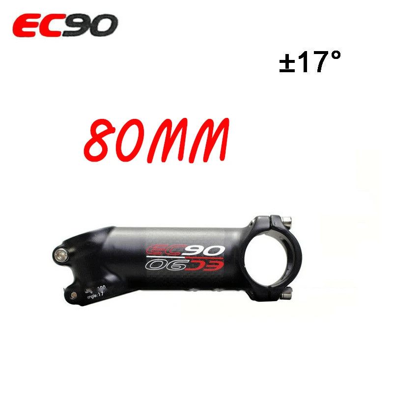 Carbon Fiber 31.8mm MTB Road Bicycle Stem 6/17 Degrees 60-120mm Handlebar Stems