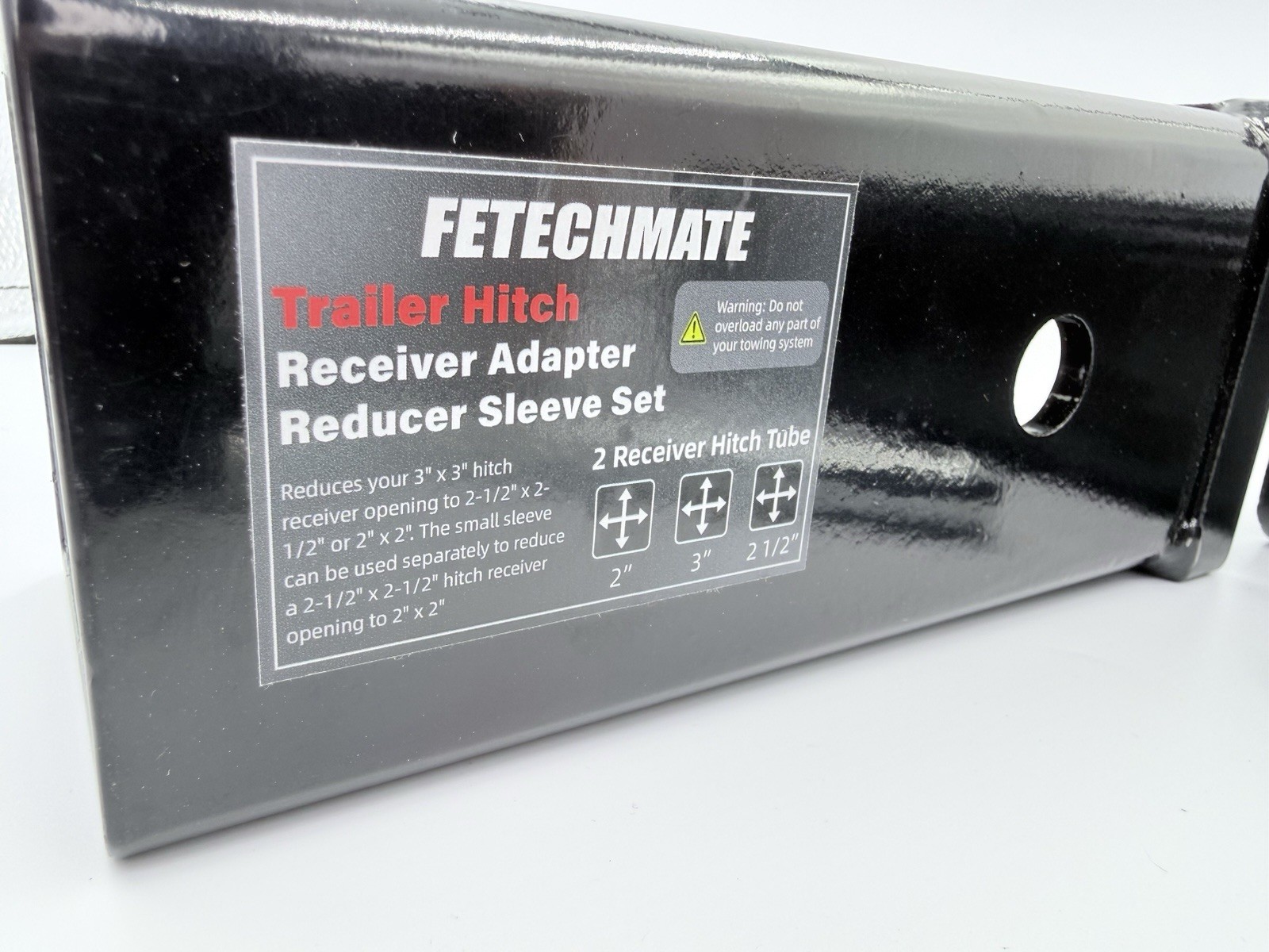 Trailer Hitch Receiver Extender Adapter Reducer Sleeve Set by Fetechmate, 3″ …