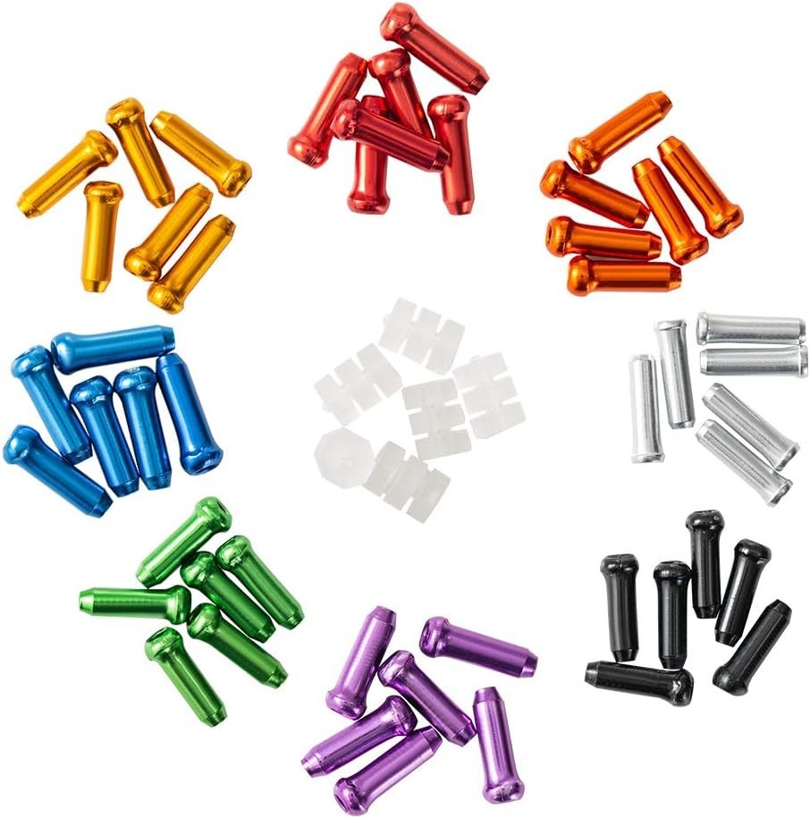 Durable Bike Cable End Caps 48PCS Multi-Coloured Crimps for Biking Activities