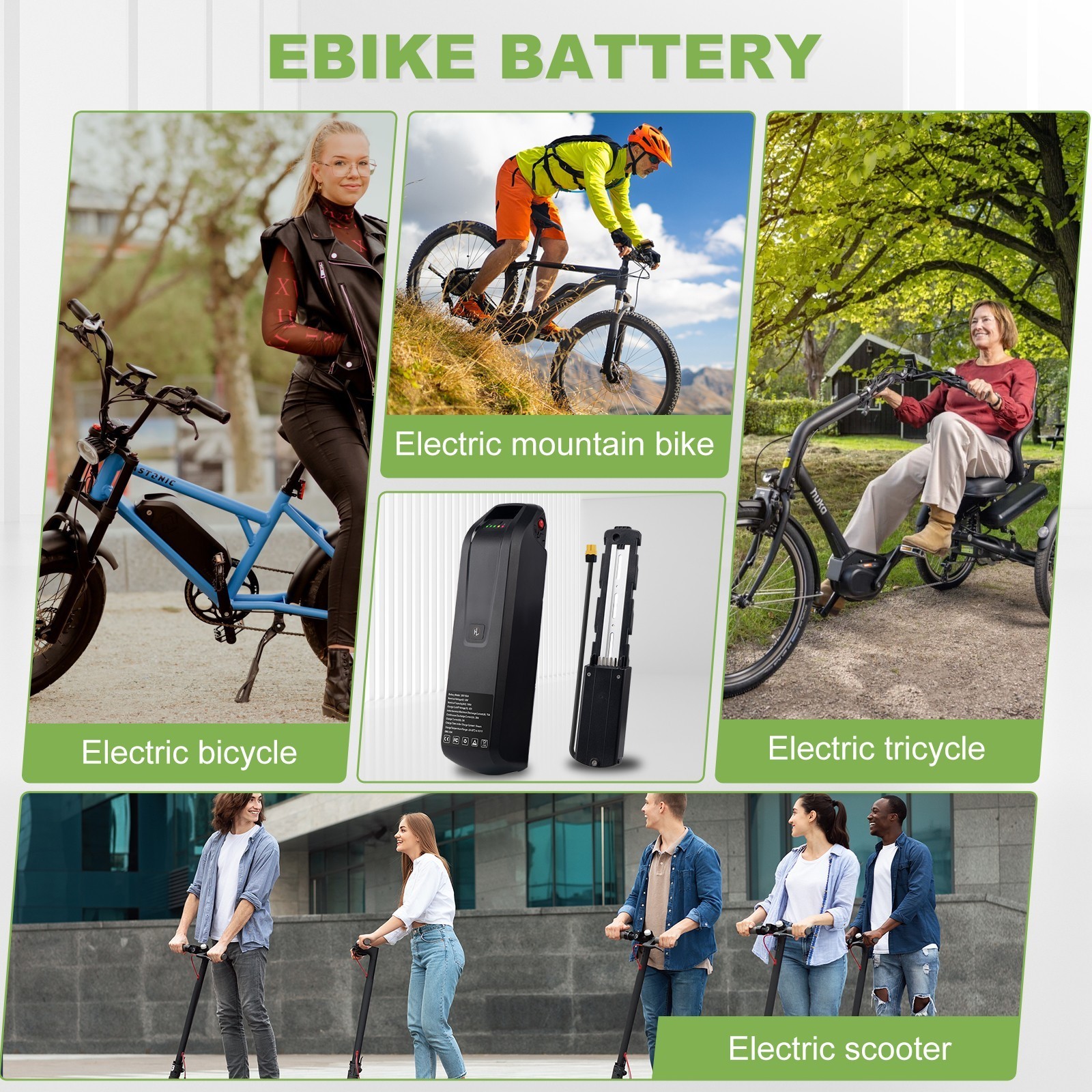 1200W motors Ebike battery 36V 4PIN Waterproof Case and BMS