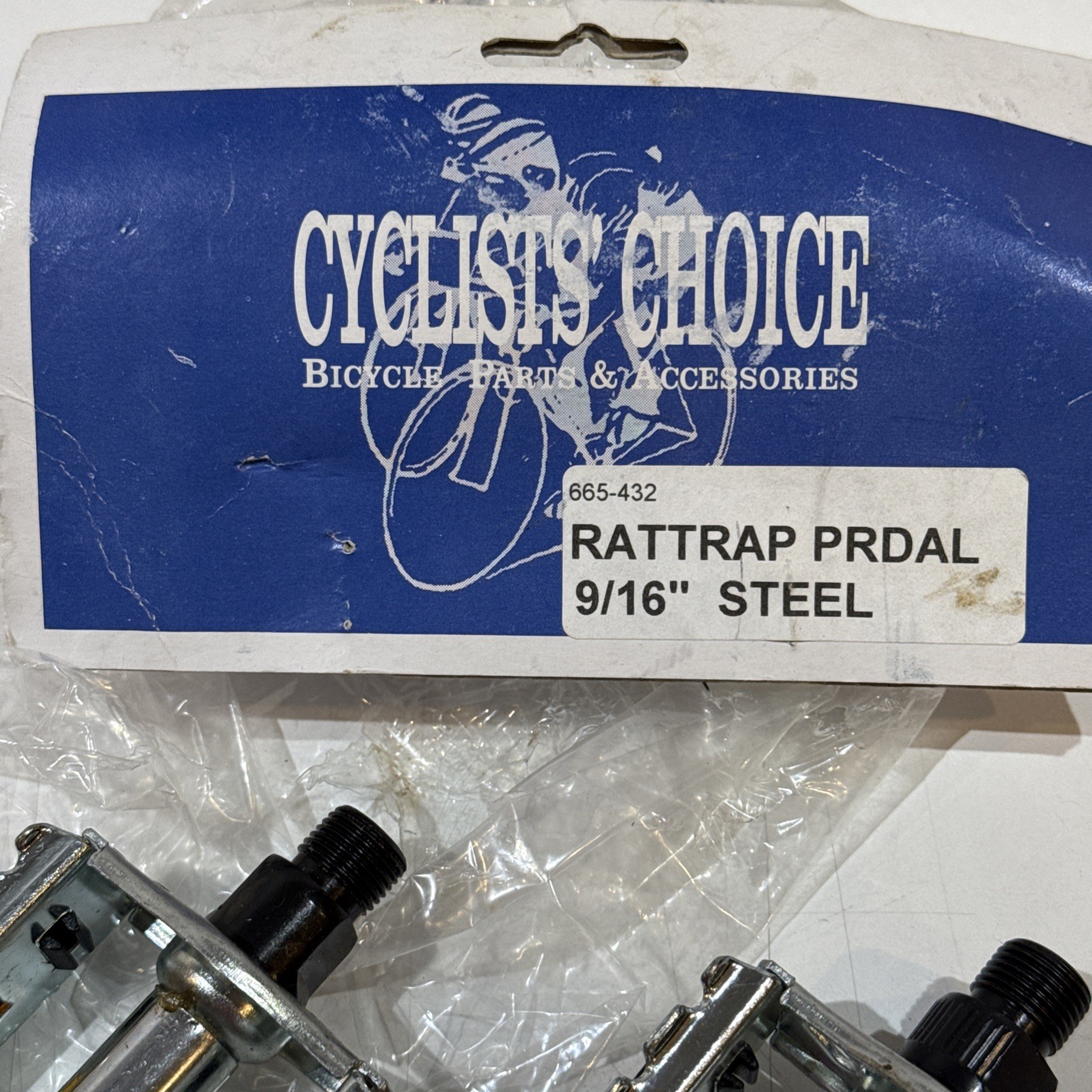 Vintage Cyclists’ Choice Steel Rat Trap Pedals 9/16″ w/ Reflectors 655-432 NOS