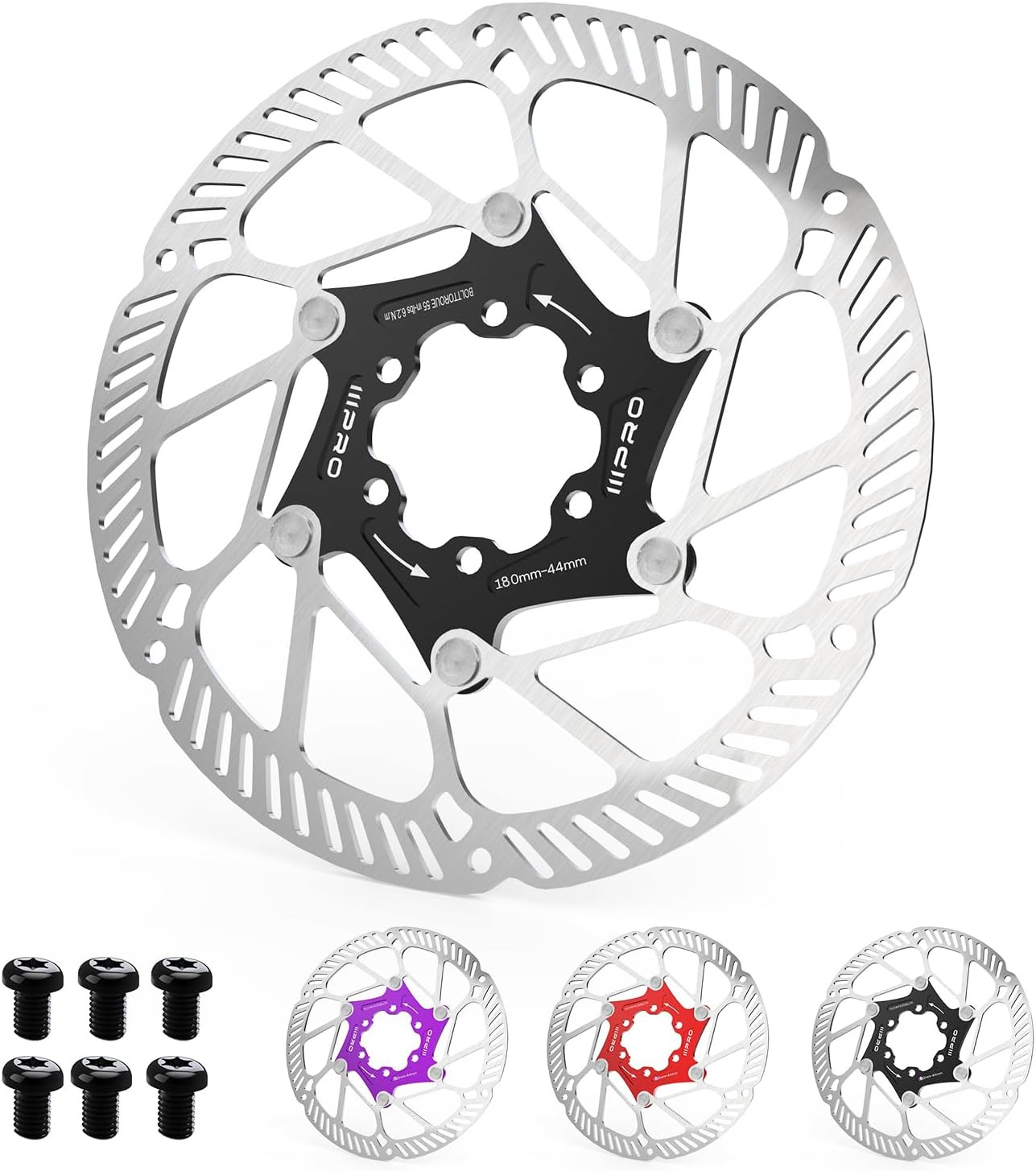 IIIPRO A2 140Mm 160Mm 180Mm 203Mm Floating Bike Disc Brake Rotor with 6 Bolts,Mt