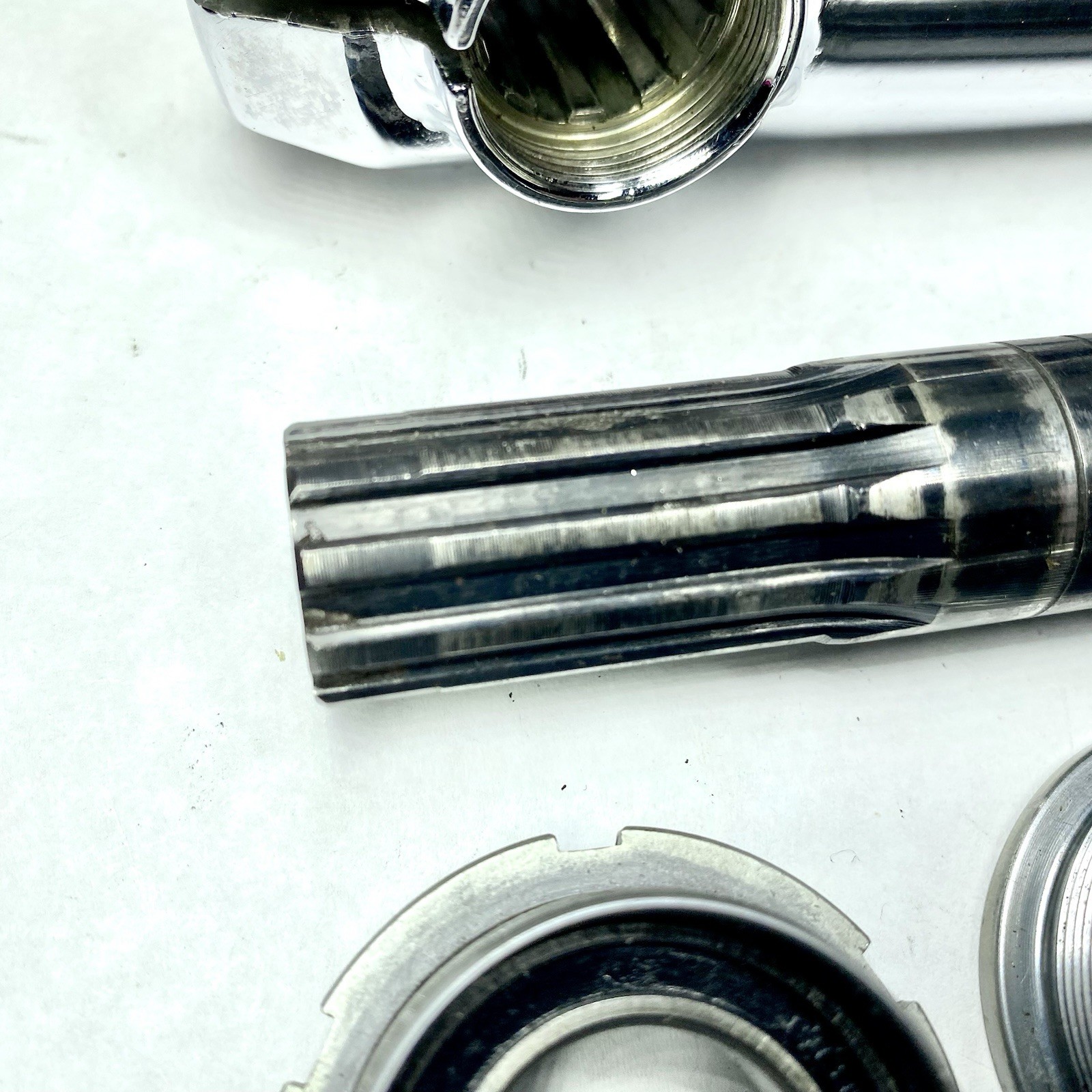 Vintage Azonic 454 180mm Chromoly Cranks Chrome Sealed Bottom Bracket BMX MTB