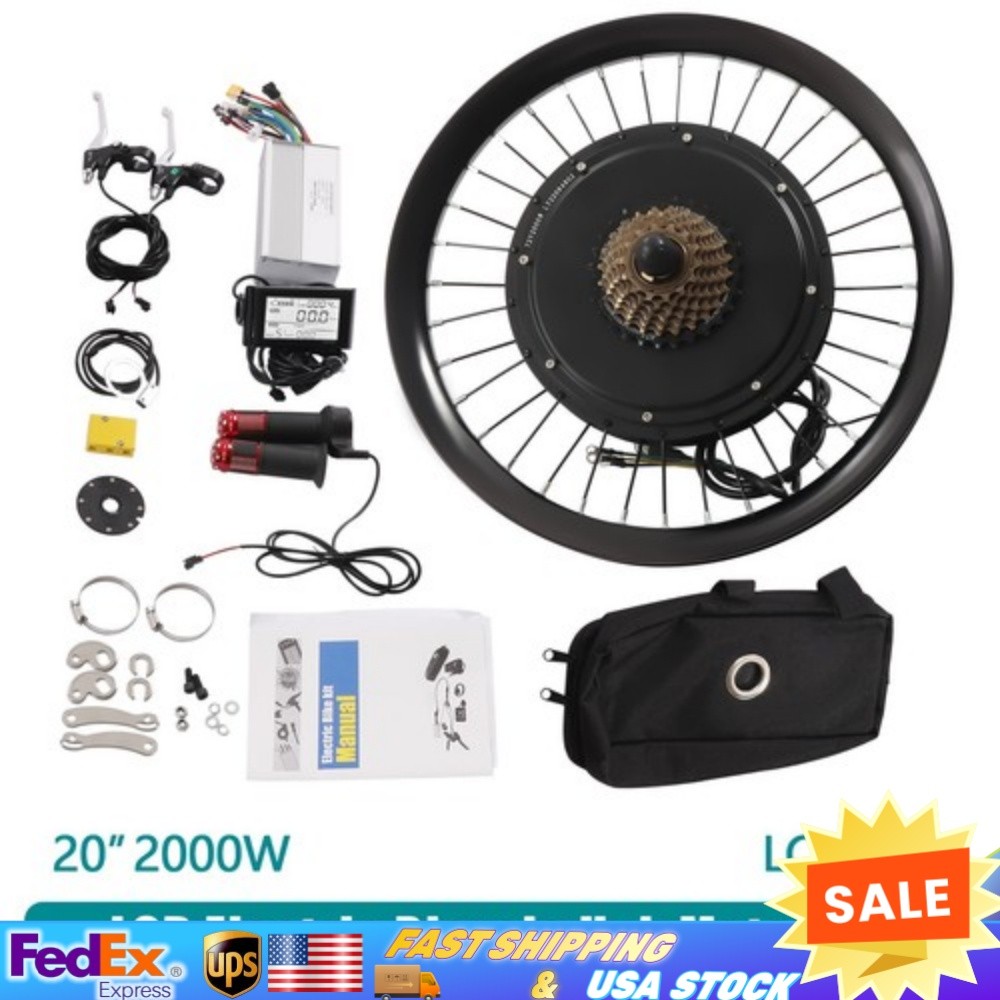 72 V 2000 W Electric Bike Rear Wheel Motor Kit 20″ E-Bicycle Conversion Kit LCD