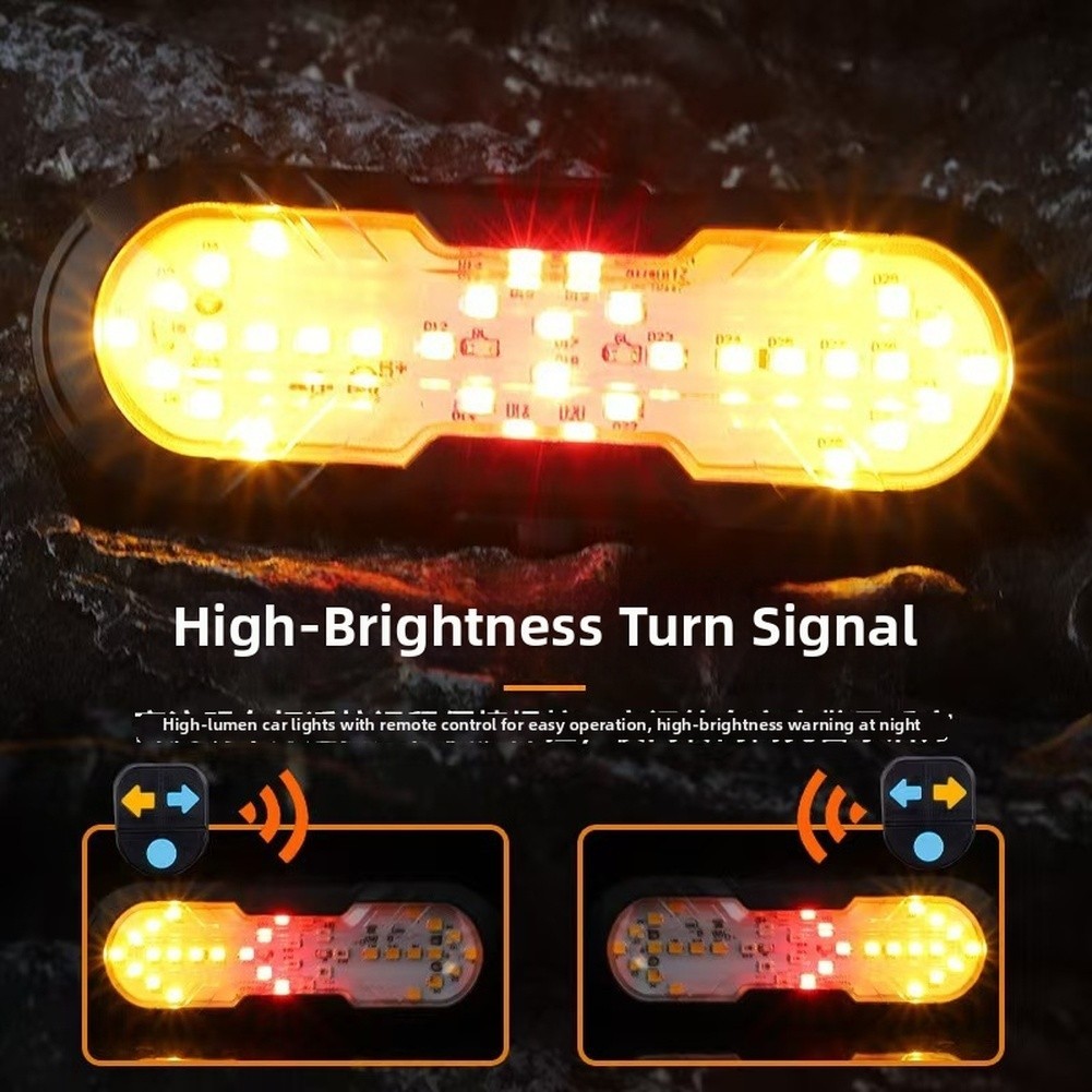 Wireless Remote Turn Signal Light with for Type C Fast Charging and Multiple