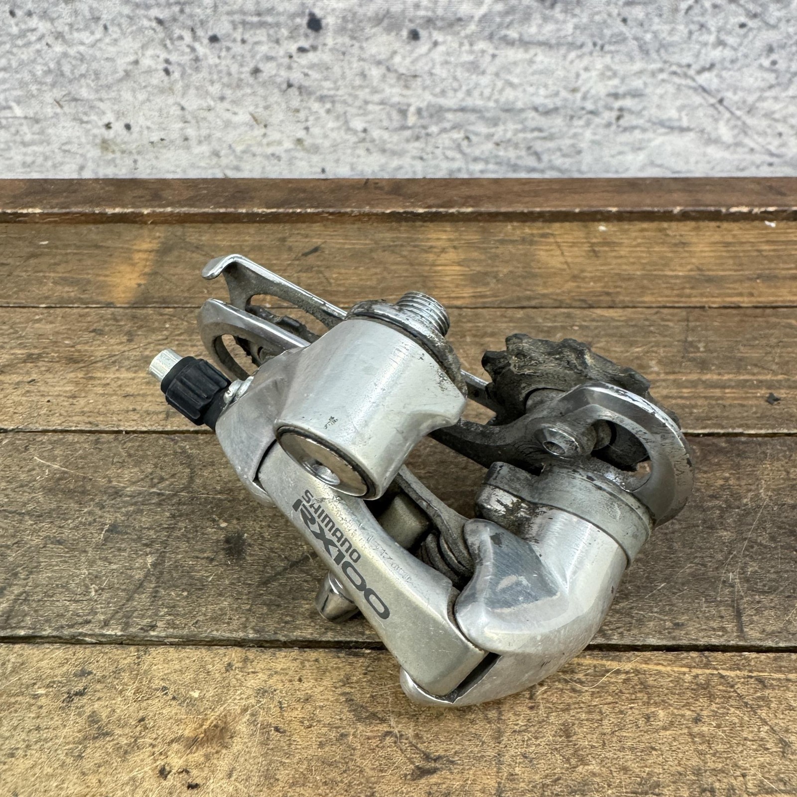 Vintage Shimano RX100 Rear Derailleur RD-A551 LONG Cage Silver Bolt-On Japan