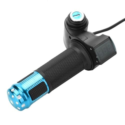 1 Pair E-Bike Throttle Grip, Universal Twist Handlebar with Digital Blue