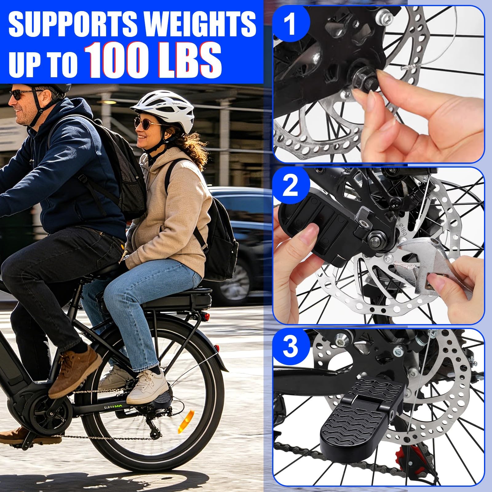 12.5MM U Slot Bike Rear Pedals, Aluminium Alloy Folding Bicycle Foot Pegs, No…