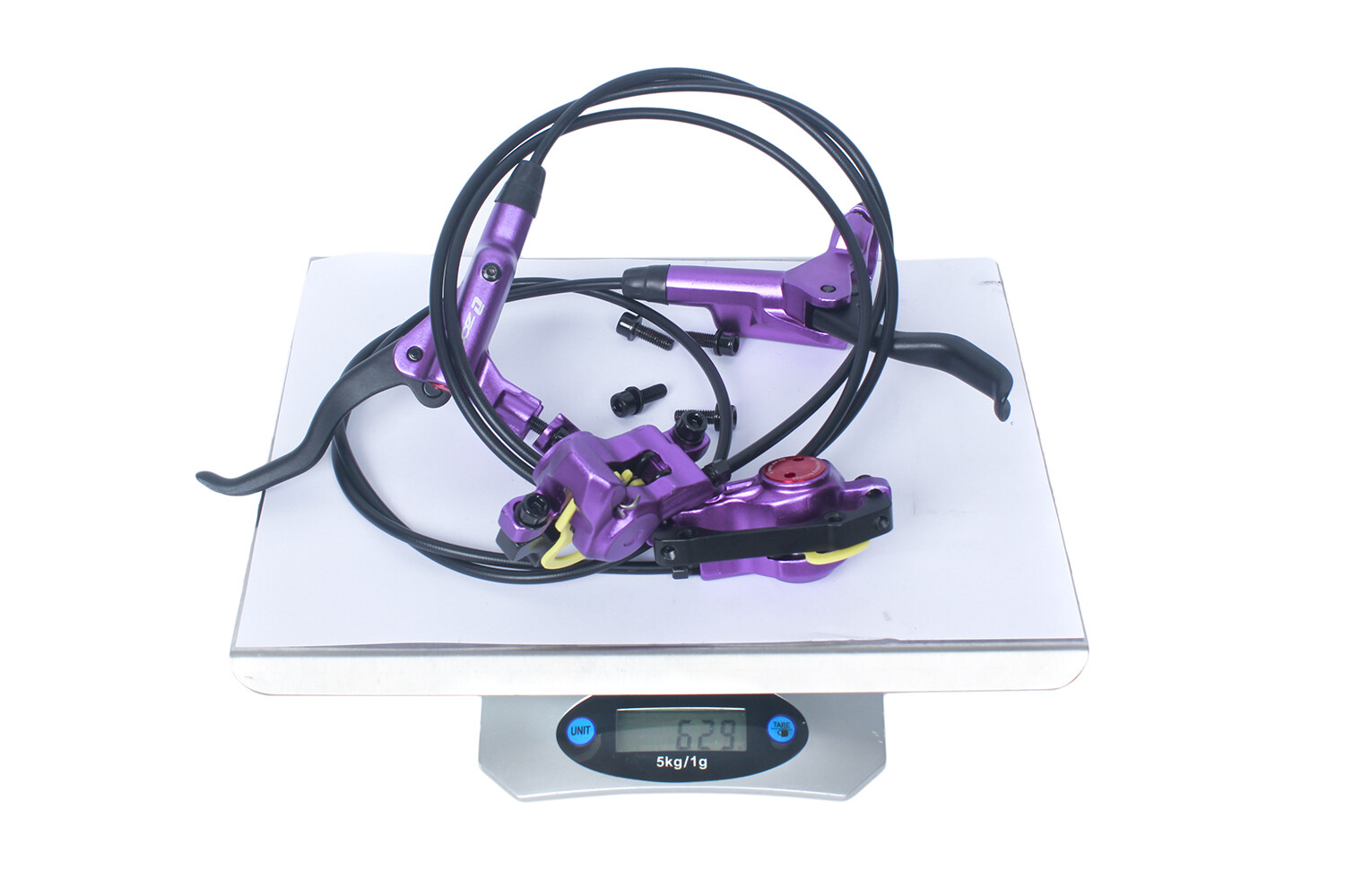 Zoom HB875 MTB eBike Cycle Hydraulic Disc Rotor Brake Set Purple Color Bike