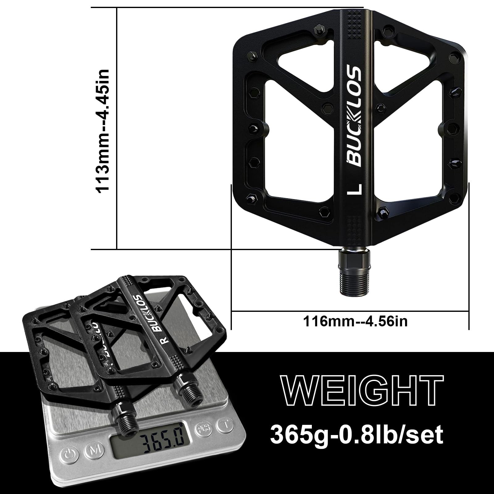 Mountain Bike Pedals MTB Pedals Flat, Bicycle Road Bike Adult Large Platform …