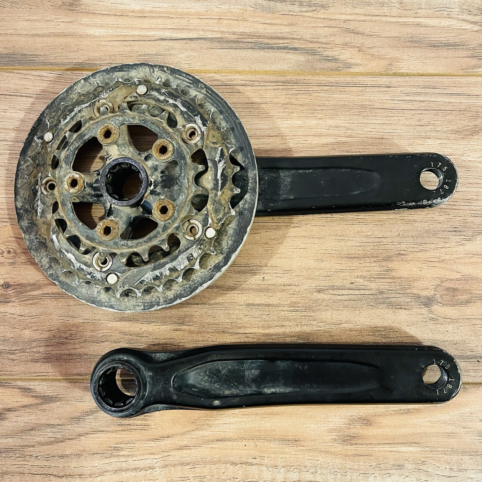 Race Face North Shore DH Crankset 175 ISIS 94BCD 58 BCD Bash Ring WORN CHAINRING