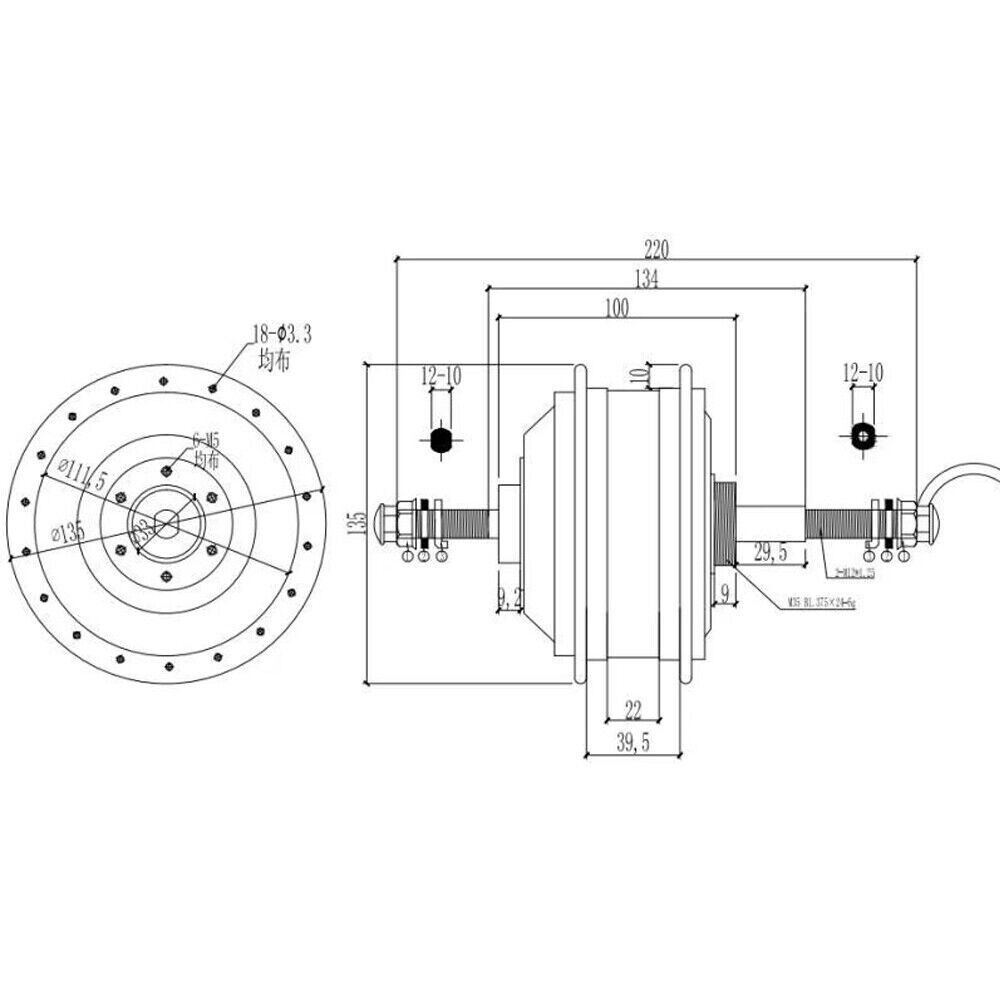 48V 1000W 20Inch E-Bike Conversion Kit Electric Bike Motor Rear Wheel Set Parts