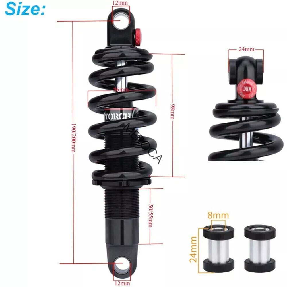 DNM DV-23AR Mountain Bike Biycle Coil Spring Rear Shock 125/150/165/190/200mm