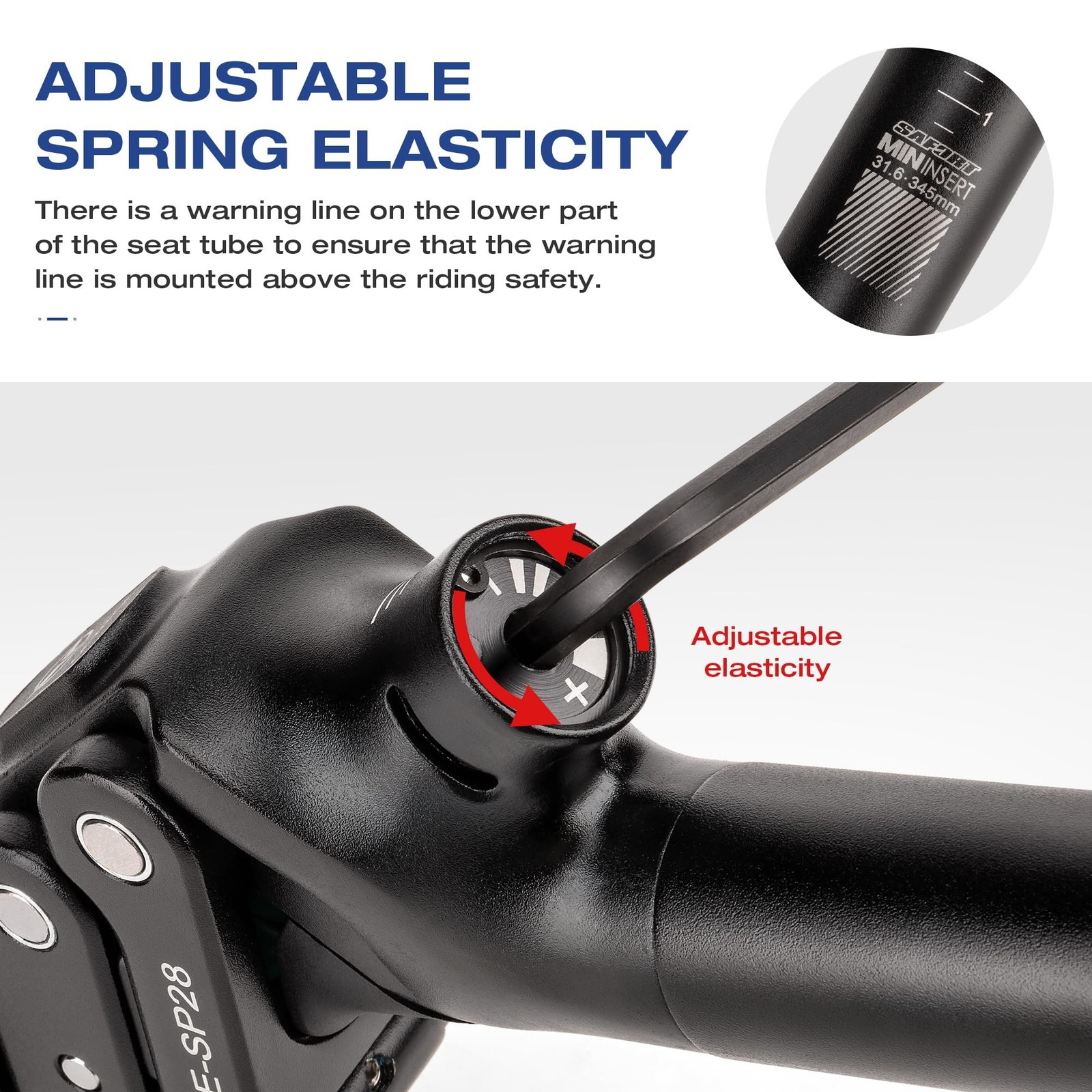Bike Suspension Seatpost- 27.2 / 30.9 / 31.6mm Shock-Absorber Bicycle Seat Po…