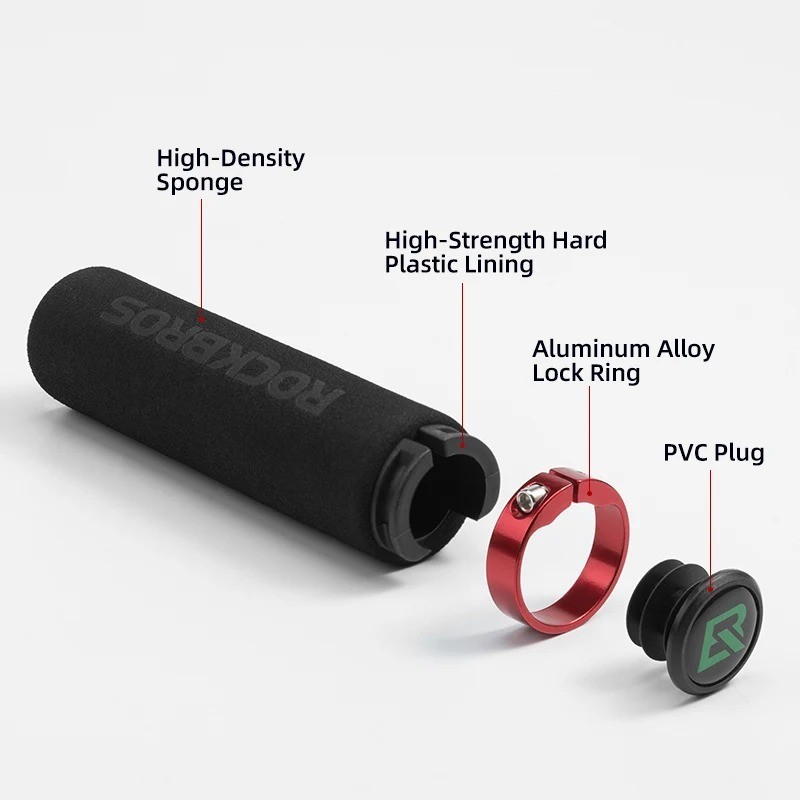 ROCKBROS Bike Handlebar Grips Cycling MTB BXM Bicycle Silicone Sponge Soft Grips