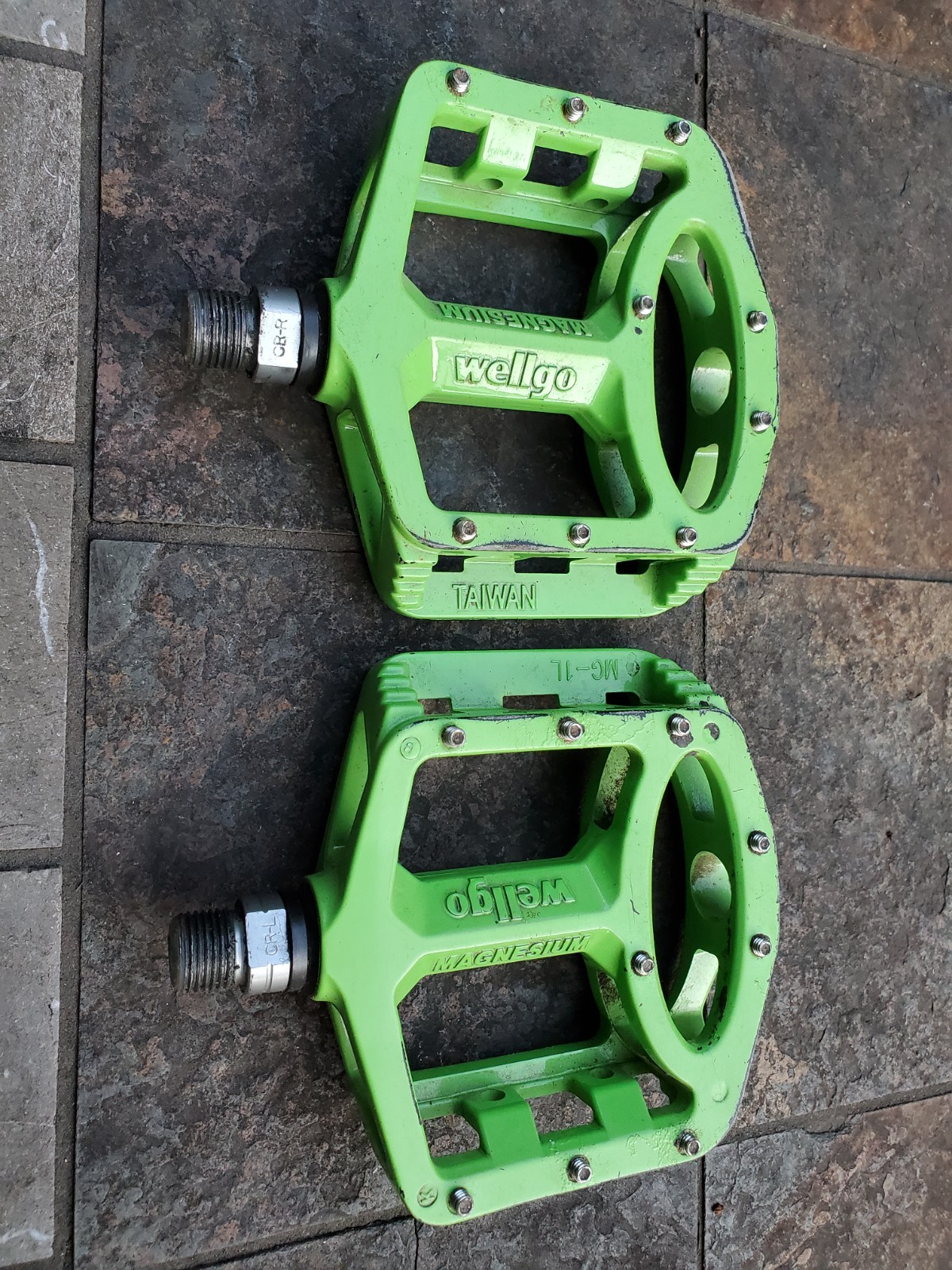 Wellgo MG-1 Magnesium Platform Pedals green 9/16″