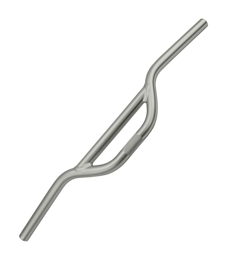 Silver MX Style Bicycle Handlebar 22.2mm Clamp 3” Rise Alloy Bike Handlebar.