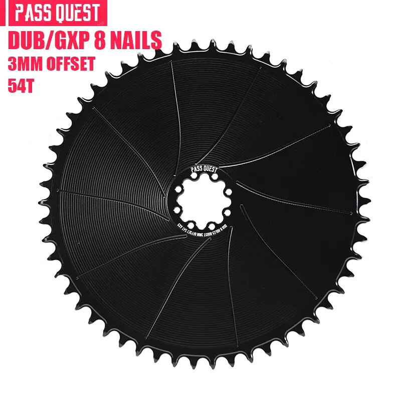 PASS QUEST Bicycle Chainring 3mm Offset Direct Mount For FORCE 8-Bolt AXS38T-54T