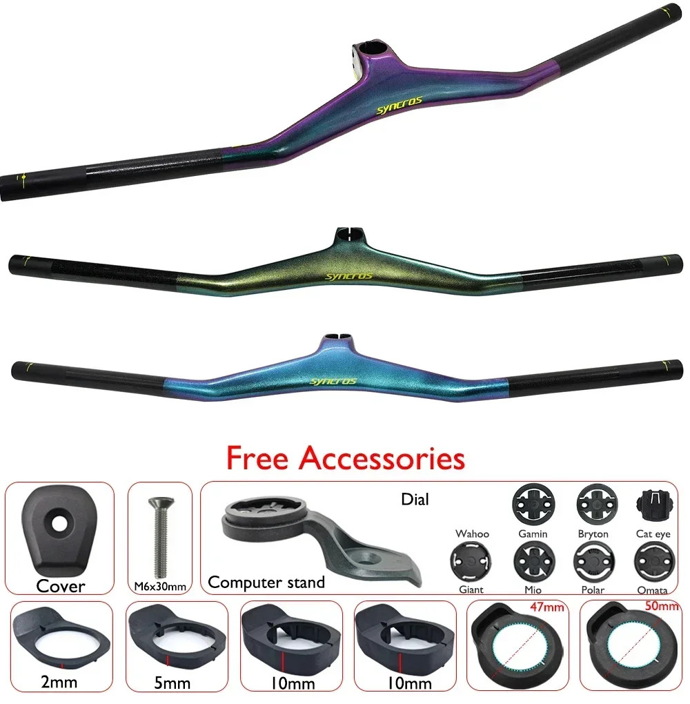 740mm MTB Carbon Integrated Handlebar with Bike Computer Mount 8° 17° 25°