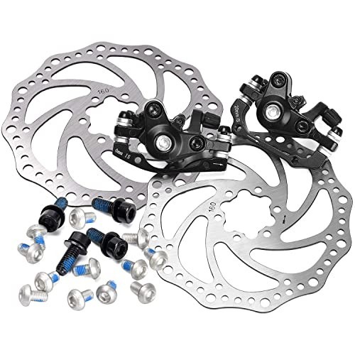 MTB Bike Cable Disc Brake Caliper Set with 160mm 6-Bolt Rotors