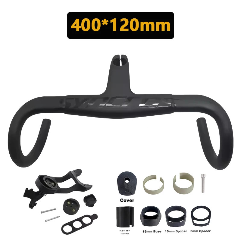 Road Bike Carbon Drop Handelbar with Stem Parts 28.6/31.8mm 390/400/420/430mm