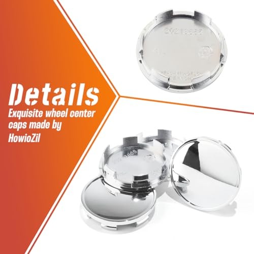 4Pcs 65mm(2.56in) Wheel Outer 65MM 2.56″ . Inner 59MM 2.32″ Chrome Silver