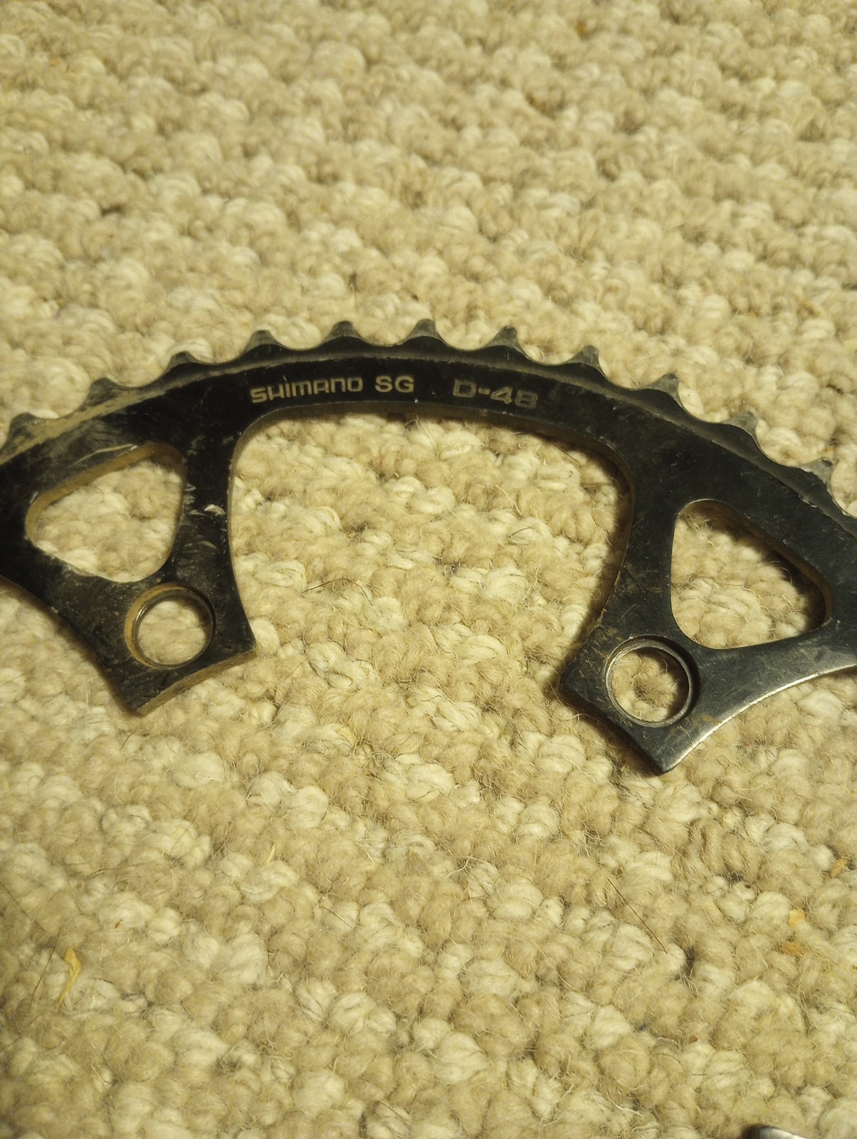 Black Shimano SG D-48 48T Chainring, 110 BCD, Used