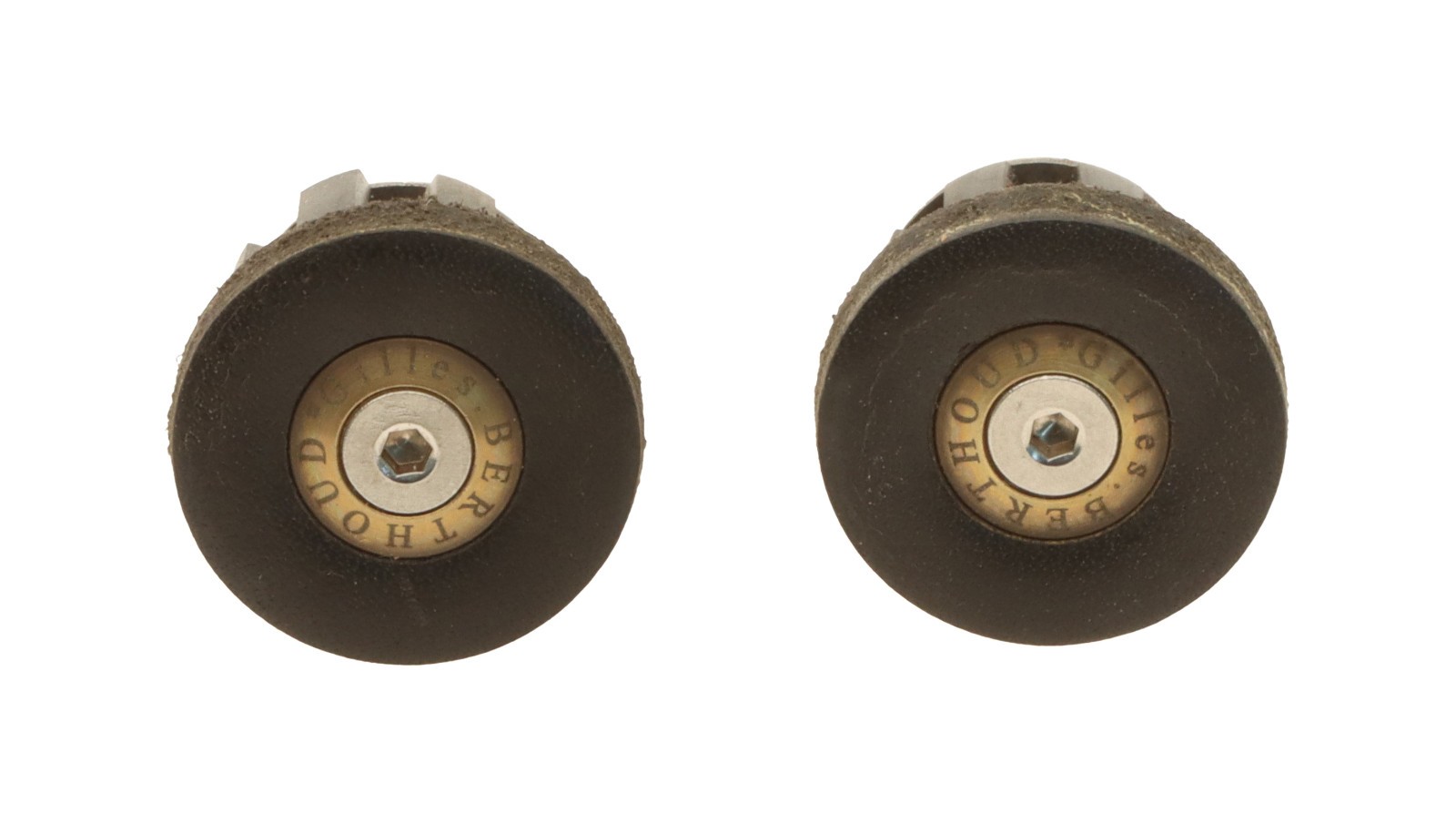 Gilles Berthoud Road Handlebar End Plugs PAIR Black Leather NEW NOS NIB