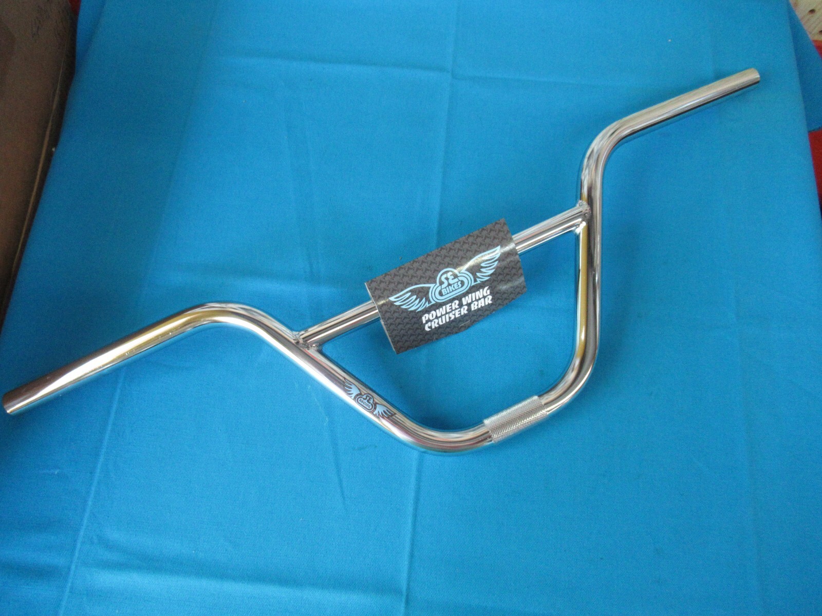 SE Racing BMX Bicycle Power Wing Cruiser Handlebar in Chrome – New