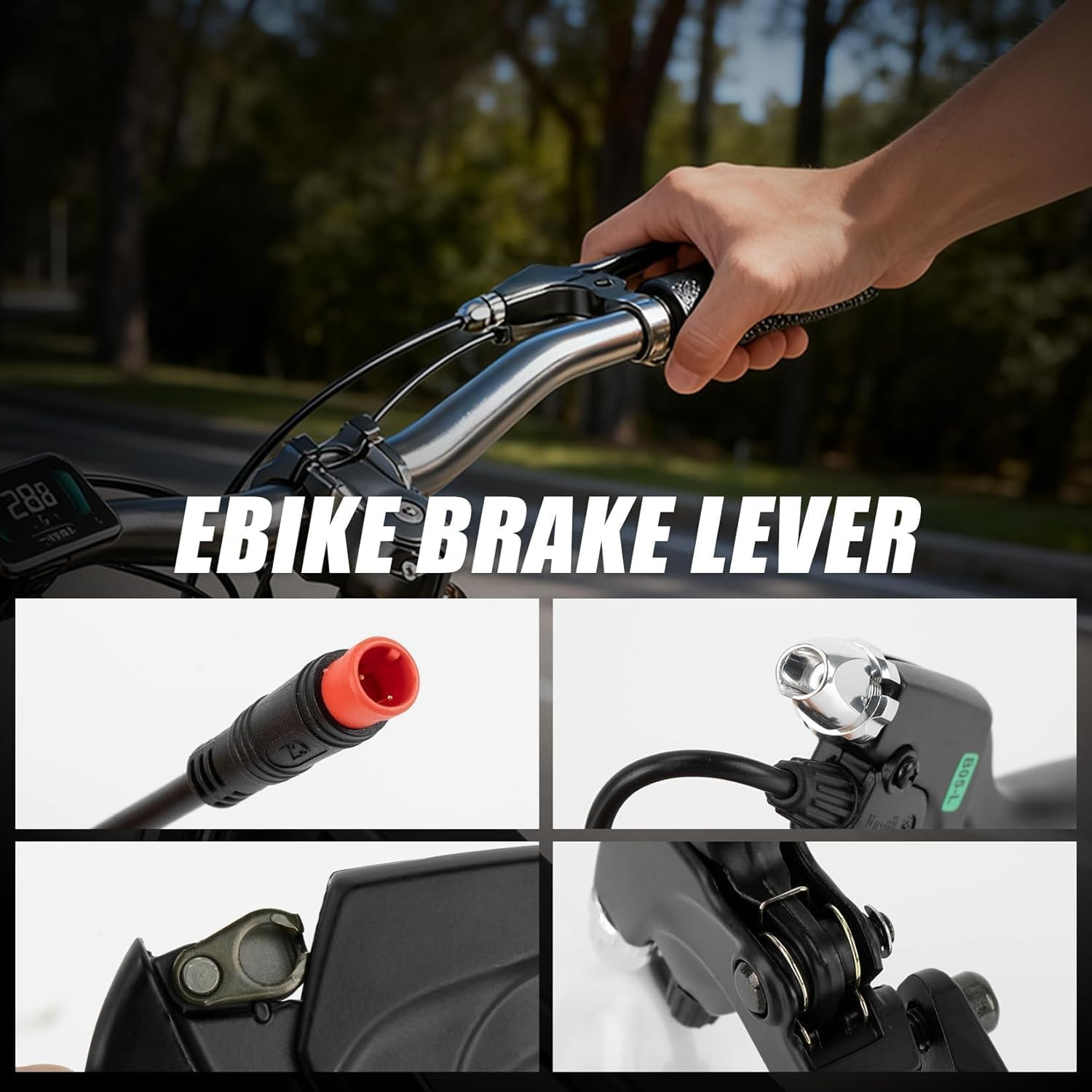 22MM Ebike Brake Lever Electric Bike Brake Handle 2 Wires Left and Right E-Bi…