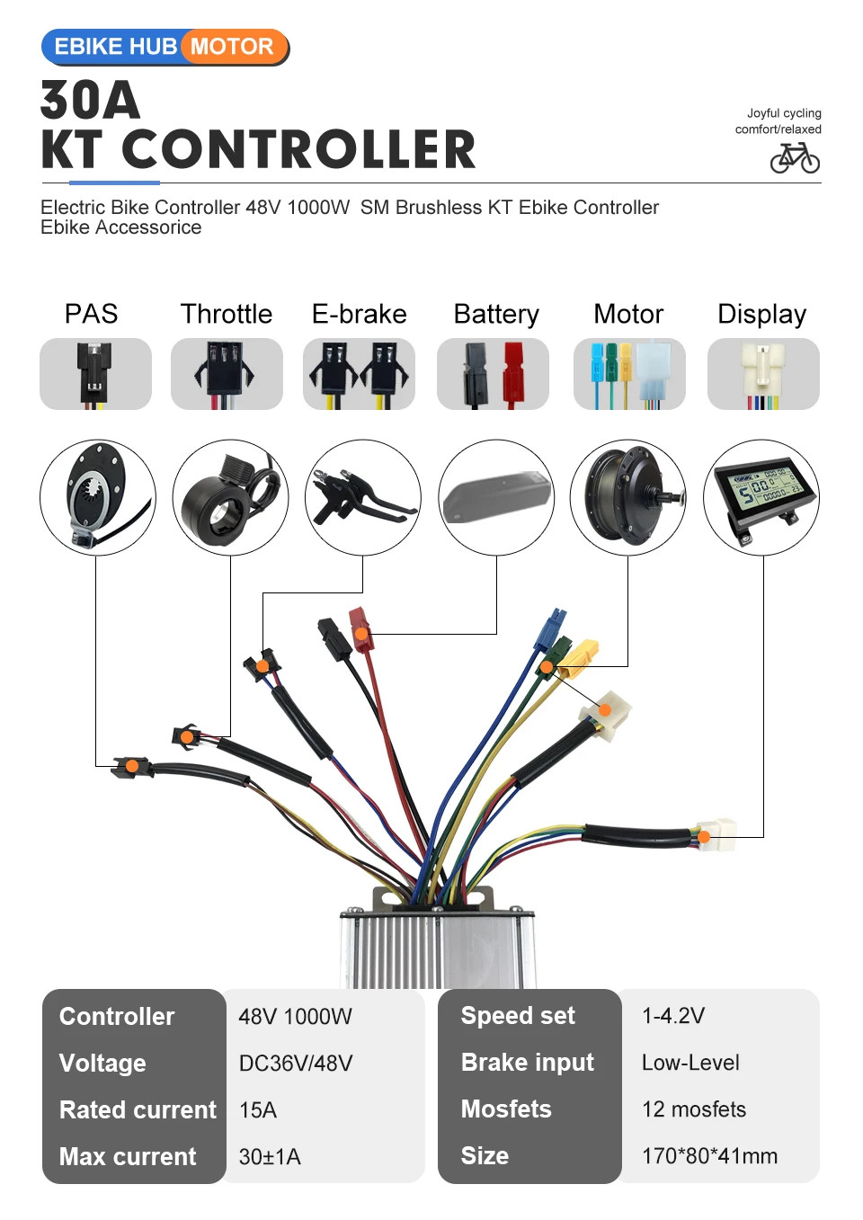 Snow Electric Bicycle Conversion Kit Front Hub Motor 48V 1000W 20 24 26inch