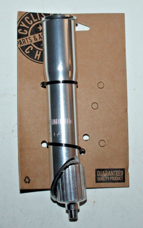 Extender Quill Stem Adaptor 25.4 to 28.6 Treadless Silver 145m Free USA Shipper!