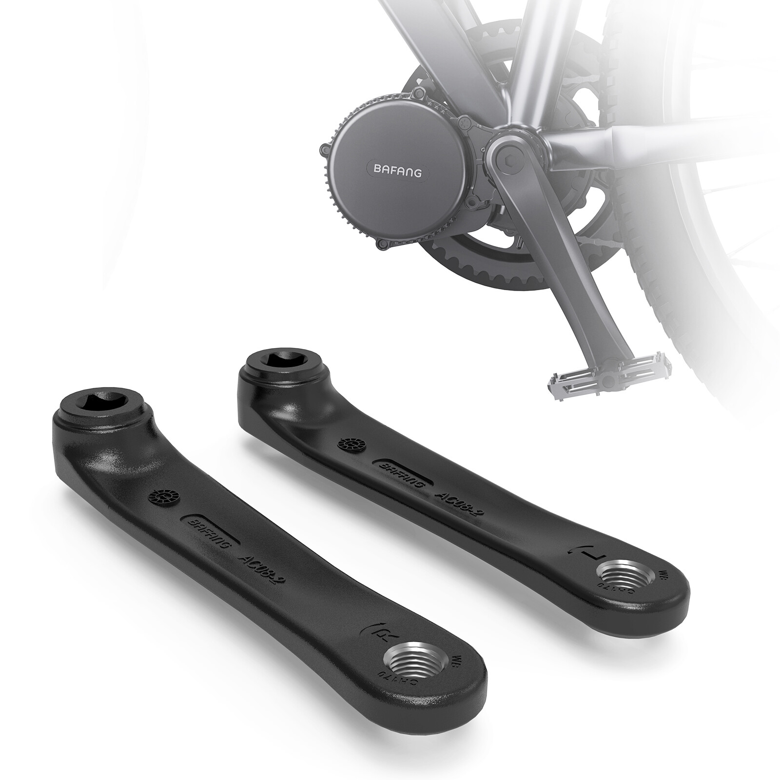 1 Pair Crank Arms 170mm for Bafang 8FUN BBS01 BBS02 E Bike Mid Drive Motor