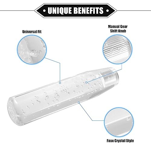 Gear Shift Knob Stick, 20cm Faux Crystal Transparent Bubble Gear Shifter Clear