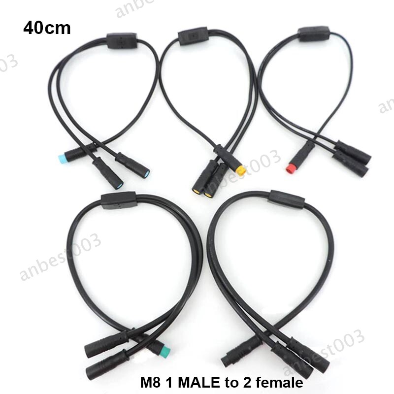 M8 waterproof 1 female male to 2 male female 2/3/4/5/6 pin Ebike splitter cable