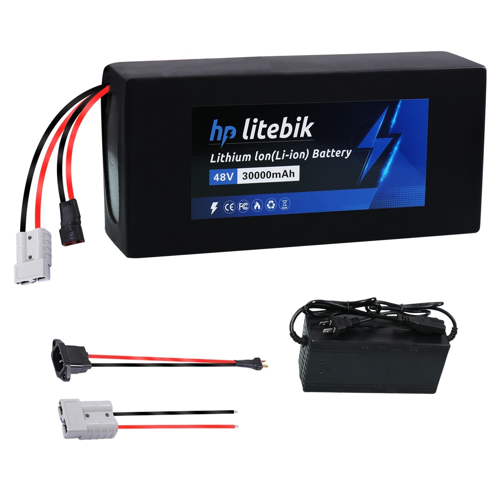 Ebike Lithium Battery 48V 30AH for Electric Bicycle Bike 0-2400W Motors 50A BMS