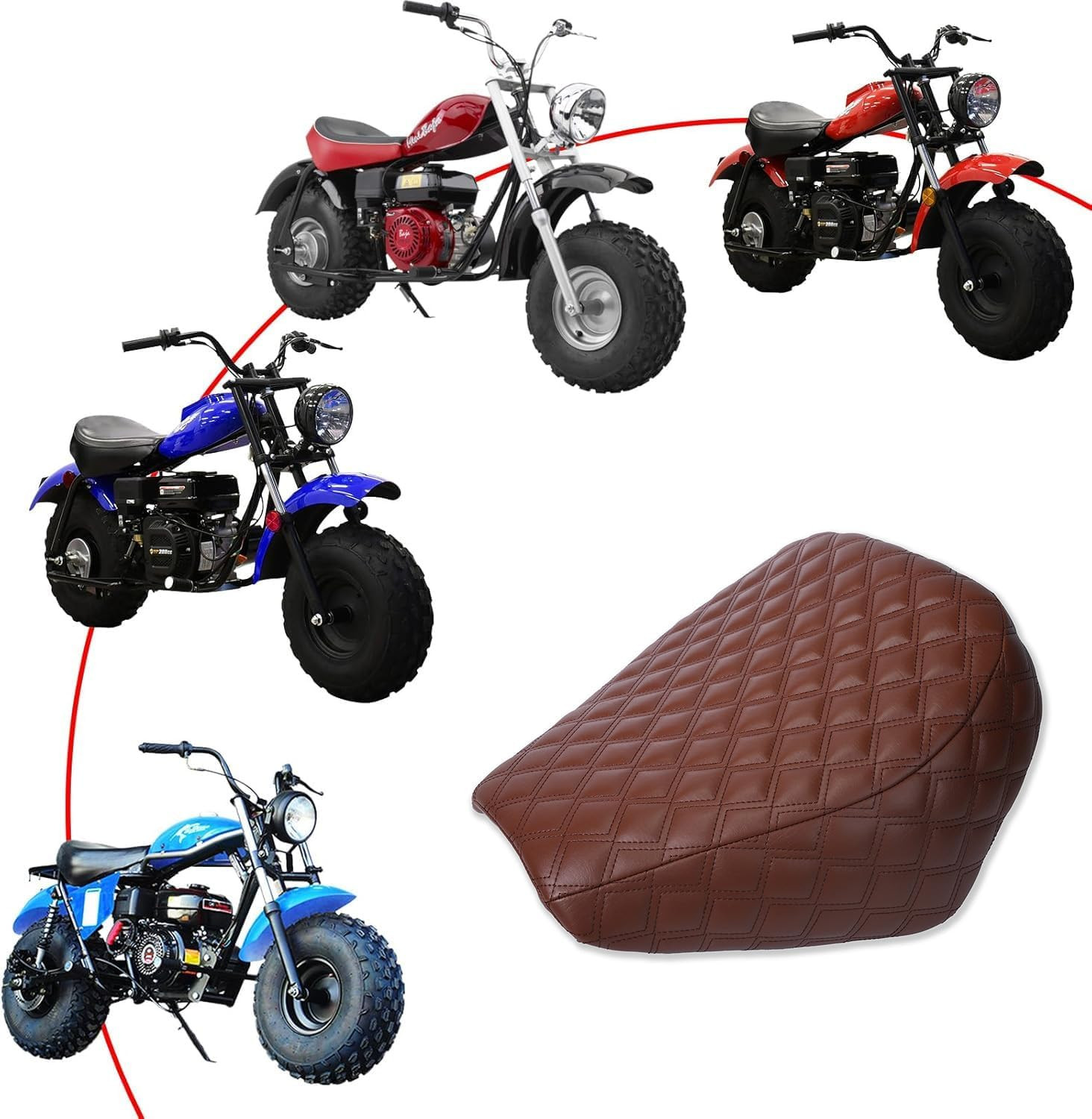 Brown Retro Design Mini Bike Seat for Massimo Trailmaster Hurricane MB200 MB200-