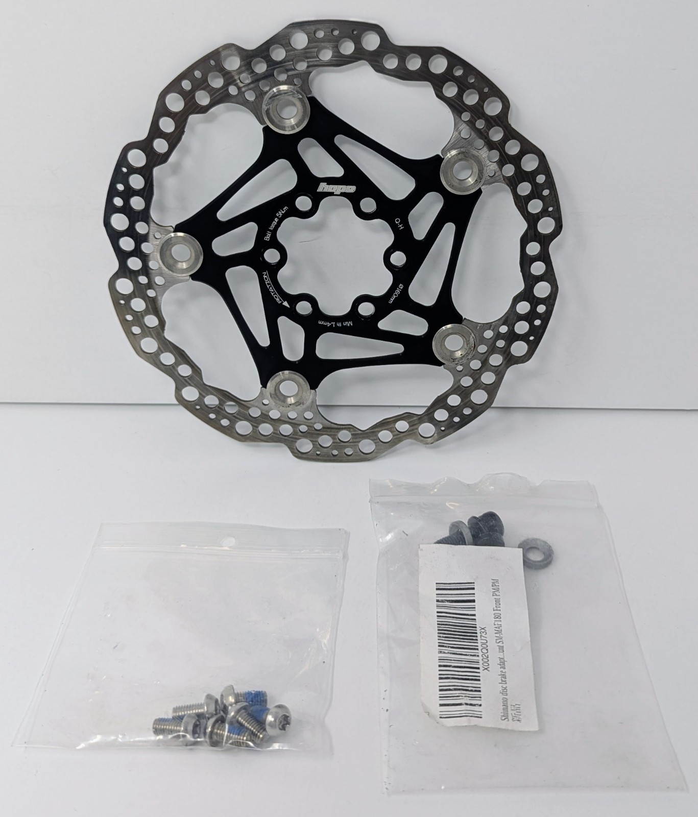 Hope Floating Disc Brake Rotor – 180mm – 6 Bolt – Flat Black!