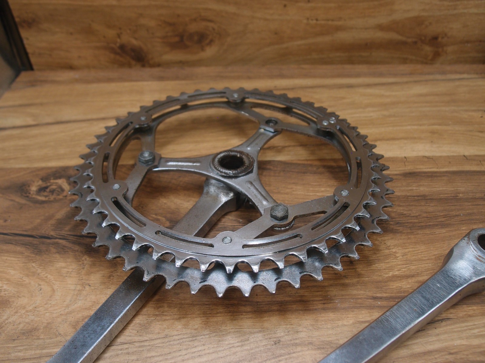 cottered crankset NERVAR made in France 52/47 T 170 mm + bottom bracket 1960’s