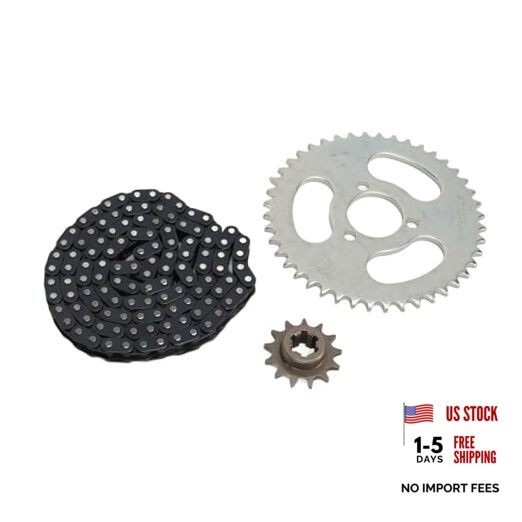 T8F 13T Front Sprocket Chain Kit,T8F Drive Sprocket Cog Gear Chain 116 Links